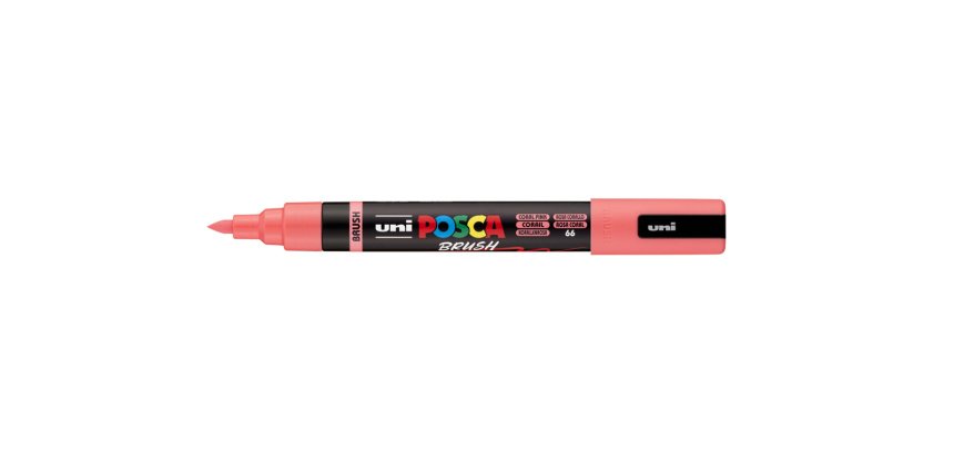 Marqueur posca pc5br peinture base eau inodore tout support pointe moyenne brush coloris  corail