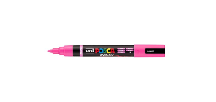 Marqueur posca pc5br peinture base eau inodore tout support pointe moyenne brush coloris  rose