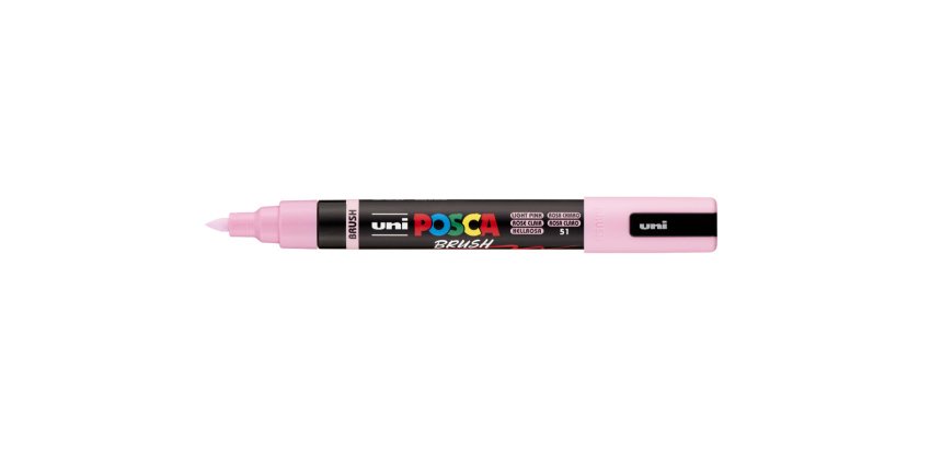 Marqueur posca pc5br peinture base eau inodore tout support pointe moyenne brush coloris  rose clair