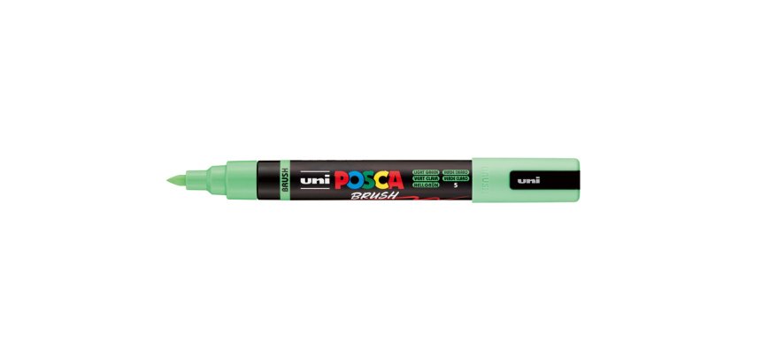 Marqueur posca pc5br peinture base eau inodore tout support pointe moyenne brush coloris  vert clair