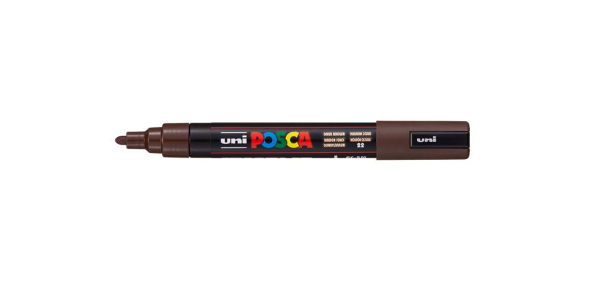 Marqueur posca pc5m peinture base eau inodore tout support pointe moyenne trait          1,8-2,5mm coloris marron