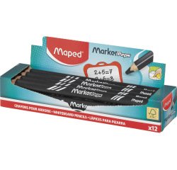 Crayon ardoise maped marker'peps bois effacable a  sec coloris noir