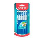 Feutre ardoise maped marker'peps effacable a sec   pointe conique coloris bleu   blister 5 unites + 1