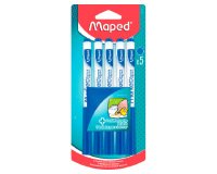 Feutre ardoise maped marker'peps effacable a sec   pointe conique coloris bleu   blister 5 unites + 1