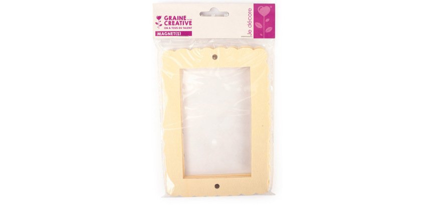 Cadre graine creative bois magnet ondules 170x120mm lot  3 unites