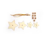 Kit graine creative 10 sachets de 4 suspensions      etoiles + 7 perles bois + 1   fil or