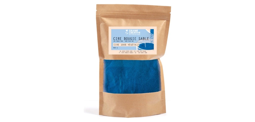 Cire bougie graine creative vegetale sable bleu 400 gr