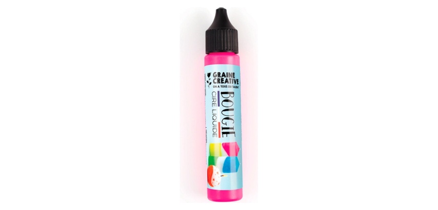 Crayon pour bougie graine creative 30ml coloris rose    fluo