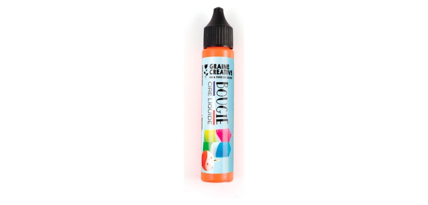 Crayon pour bougie graine creative 30ml coloris orange  fluo