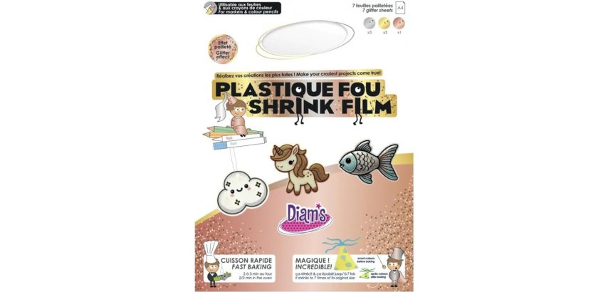 Plastique fou oz international a4 coloris      paillete assortis set 7       feuilles