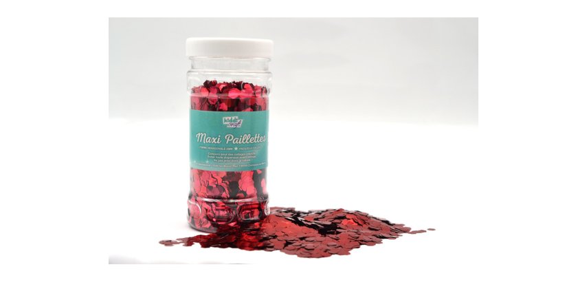 Paillettes oz international nid d'abeille pot 100g        coloris rouge