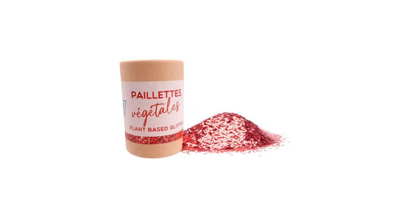 Paillettes oz international biodegradable vegetales tube  carton 35g coloris rouge