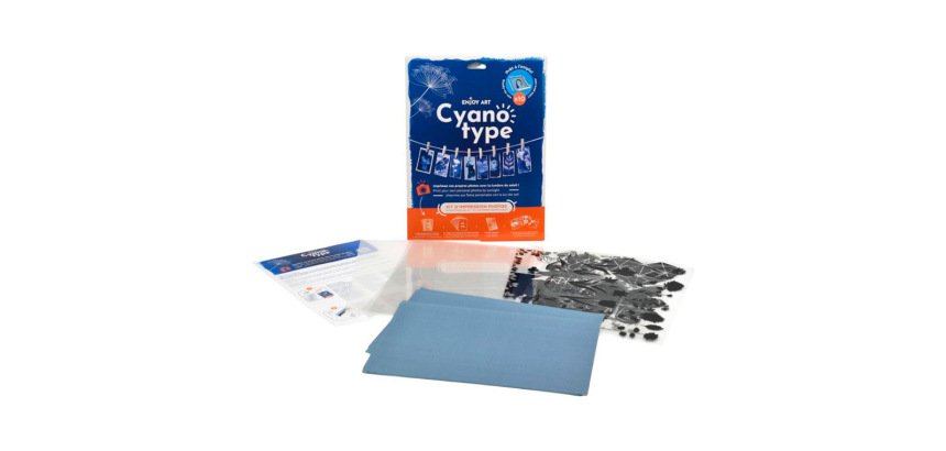 Kit cyanotype enjoy art impression photo 10 feuilles  a4 pre-impregnees + 5 films   impression + 1 plaque a4 + 64