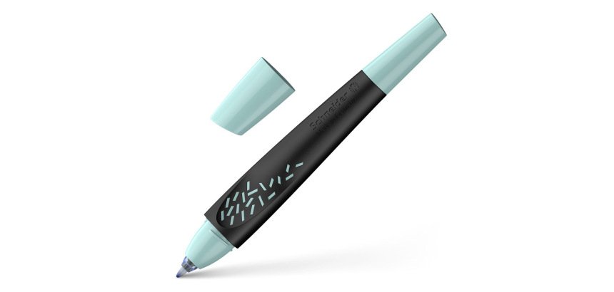 Roller cartouche schneider breeze grip antiderapant      trait moyen encre bleu royal  effacable coloris noir-menthe