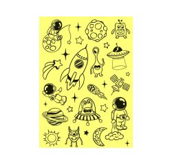Sticker avery reflechissant theme espace sachet 56 unites