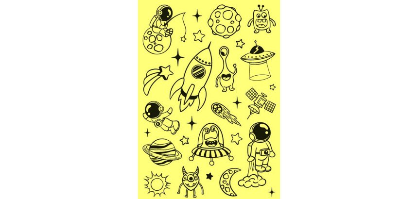 Sticker avery reflechissant theme espace sachet 56 unites