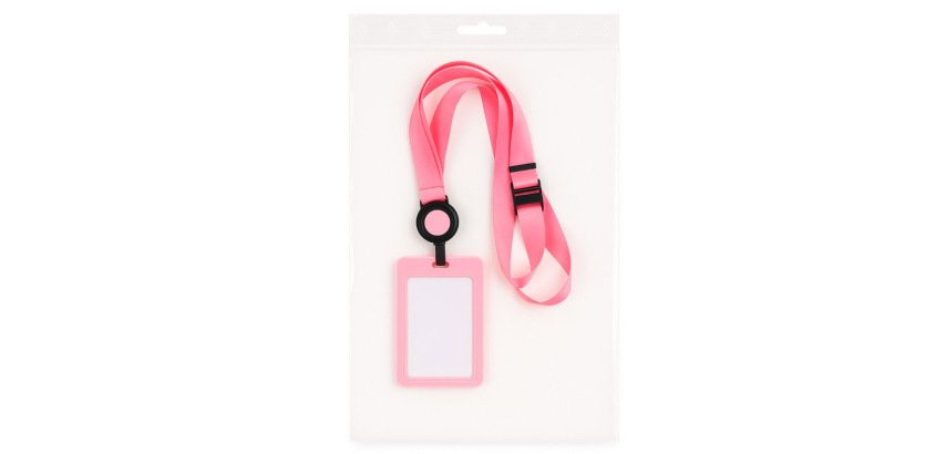 AVERY Porte-carte avec tour de cou, rose pastel