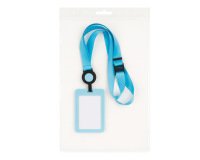 Porte-cartes avery avec enrouleur et tour de cou      recycle ajustable coloris     bleu
