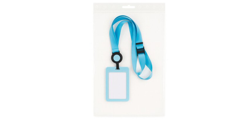 AVERY Porte-carte avec tour de cou, bleu pastel