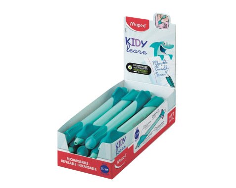 Stylo apprentissage maped kidy learn magic effaãable    retractable encre bleue 0,7mm modele requin coloris bleu
