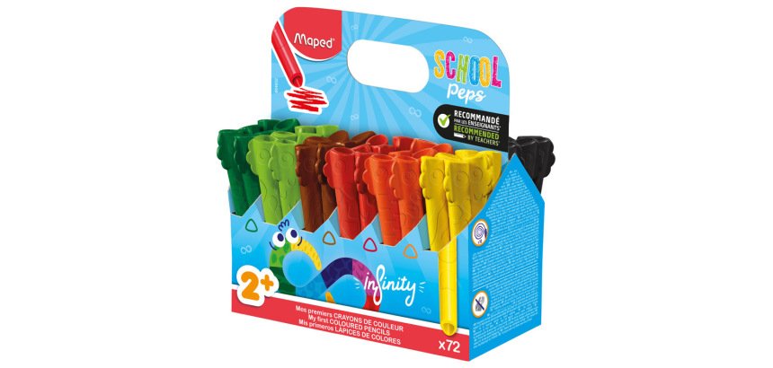 Crayon couleur maped color'peps infinity kidy      coloris assortis school pack  72 unites
