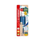 Stylo-plume stabilo easybirdy timber gaucher + 1 cle de     reglage coloris bleu blister  carton