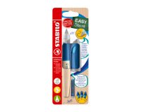 Stylo-plume stabilo easybirdy timber gaucher + 1 cle de     reglage coloris bleu blister  carton