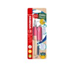 Stylo-plume stabilo easybirdy timber gaucher + 1 cle de     reglage coloris rose blister  carton