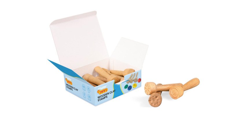 Tampon pate a modeler jovi plastilina baby bois modeles  assortis kit scolaire 12      unites