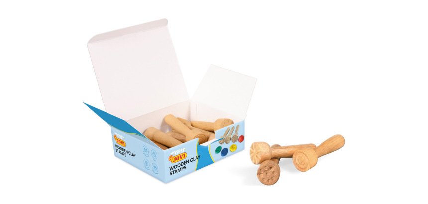 Tampon pate a modeler jovi plastilina baby bois modeles  assortis kit scolaire 12      unites