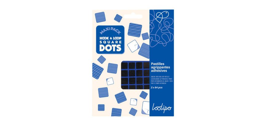 Pastille agrippante adhesive sodertex carree diam.         assortis coloris noir maxi    pack 168 unites
