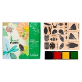 Tampon sodertex insectes a creer + 4 encreurs 17x13cm    coloris assortis pack 26      pieces