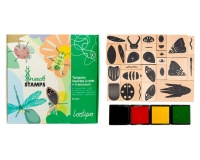 Tampon sodertex insectes a creer + 4 encreurs 17x13cm    coloris assortis pack 26 pcs
