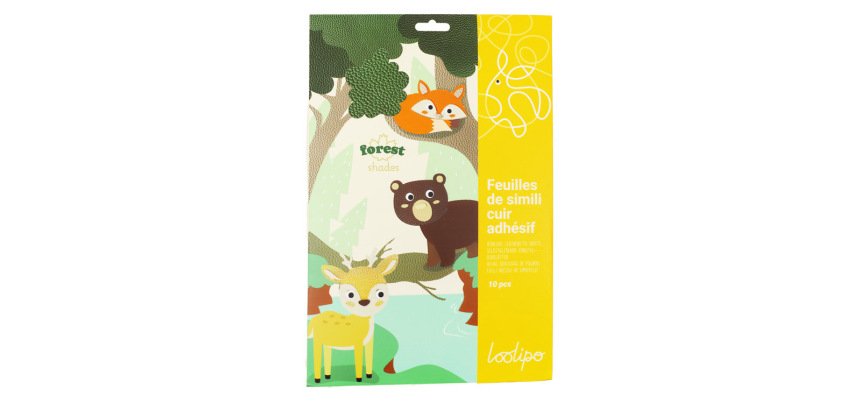 Feuille sodertex simili cuir adhesif 1mm forest shades     20x30cm coloris assortis      paquet 10 feuilles