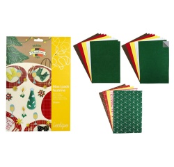 Feutrine adhesive sodertex maxi christmas felt 1mm       20x30cm coloris assortis pack 25 coupons