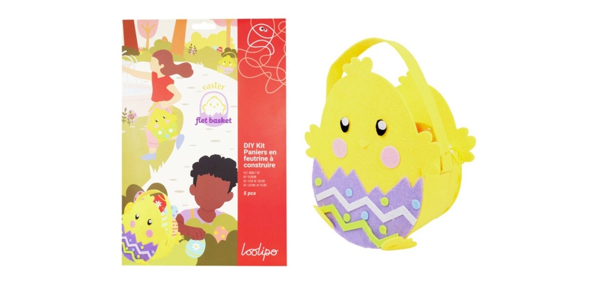 Kit creatif sodertex sac a coudre paques feutrine easter chick basket 20x22cm