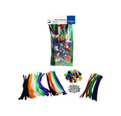 Chenille sodertex yeux mobiles & pompons halloween   coloris assortis maxi pack    300 unites