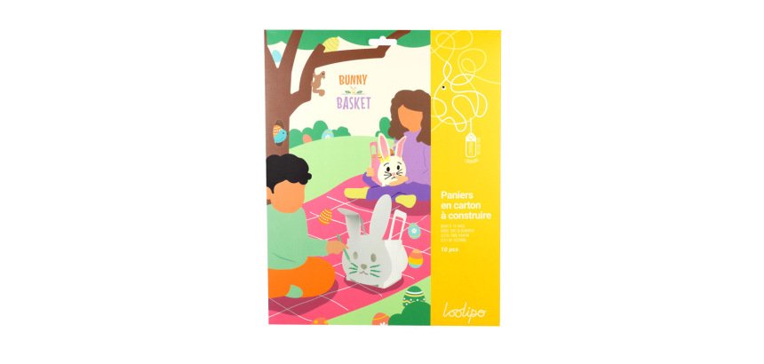 Panier sodertex paques bunny basket craft 58x38cm pack 10  unites