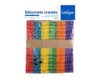 Batonnet crante sodertex 11,5cm coloris assortis pack  200 unites
