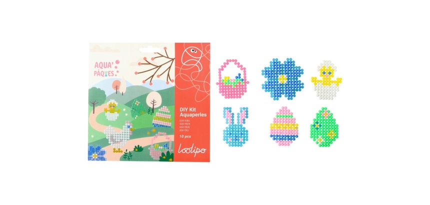 Aquaperle sodertex aqua'paques diam. 5mm coloris assortis pack 1500 unites + 1 plaque + 1 spray + 10 modeles