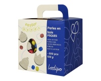 Perle sodertex paques bois ronde diam. 8mm coloris       assortis boite 300 unites