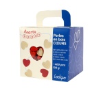 Perle sodertex coeur bois 1x1cm coloris assortis boite  400 unites
