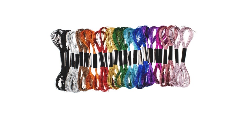 Fil broder sodertex metallique 8m coloris         assortis set 26 unites