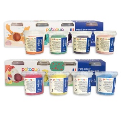 Pate a jouer sodertex pataqua couleurs primaires &          complementaires 130g pack 8   pots