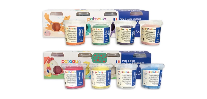 Pate a jouer sodertex pataqua couleurs primaires &          complementaires 130g pack 8   pots