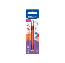 Recharge pelikan roller pelikan erase 2.0 trait 0,7mm coloris rouge blister 2       unites