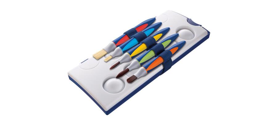 Pinceau pelikan griffix coloris et tailles assortis   blister 5 unites