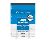 Copies doubles conquerant 7 deficients visuels perforees  210x297mm flowpack 200p 90g   seyes 2,5mm