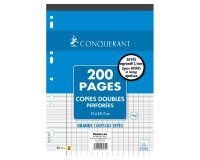 Copies doubles conquerant 7 deficients visuels perforees  210x297mm flowpack 200p 90g   seyes 2,5mm