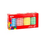 Gommette apli kids forme rondediam. 10,5mm coloris assortis pack 4 rouleaux 20768 unites